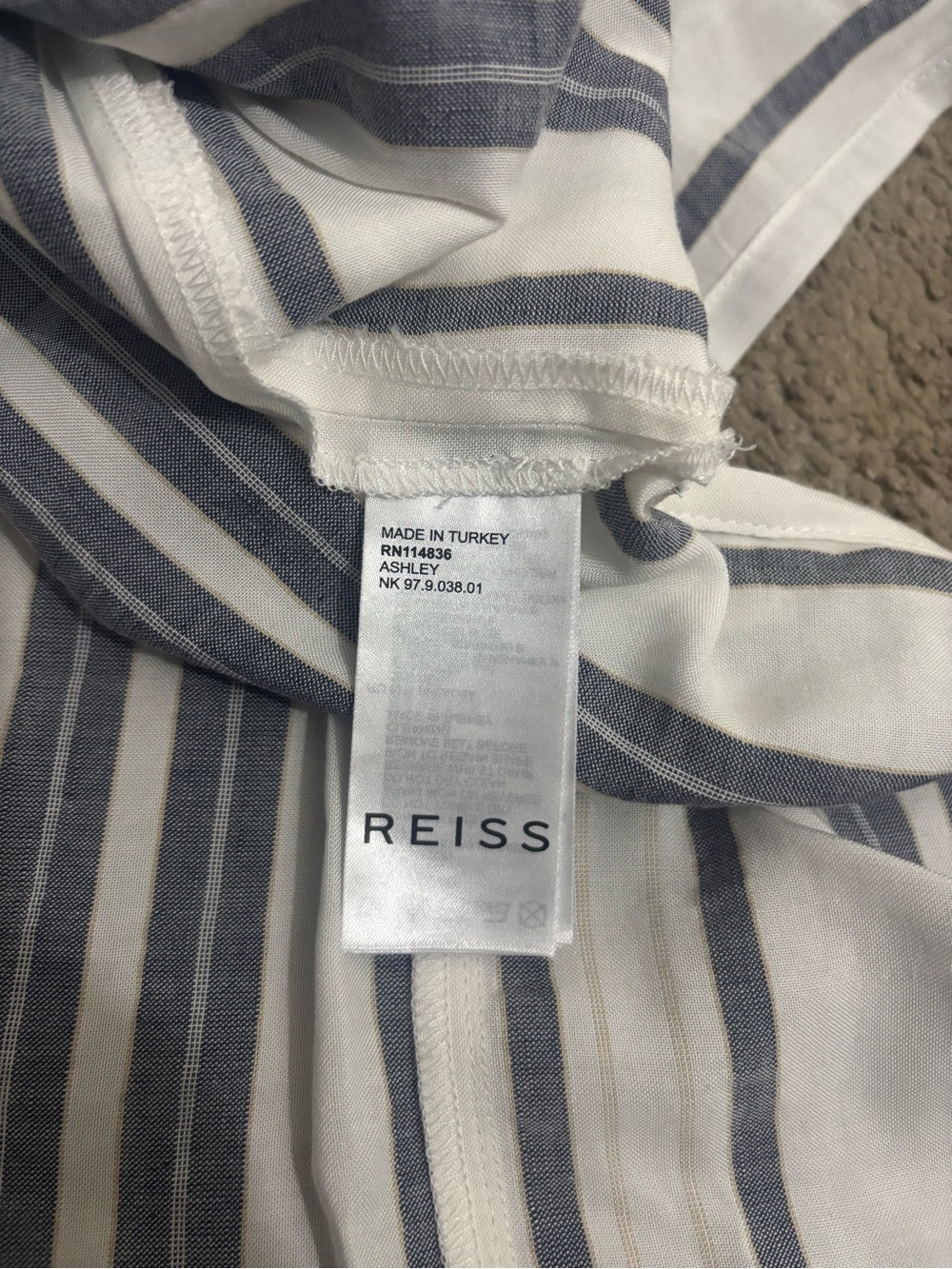 Reiss Ashley Striped Kaftan Midi Dress Size 8 - Picture 13 of 16